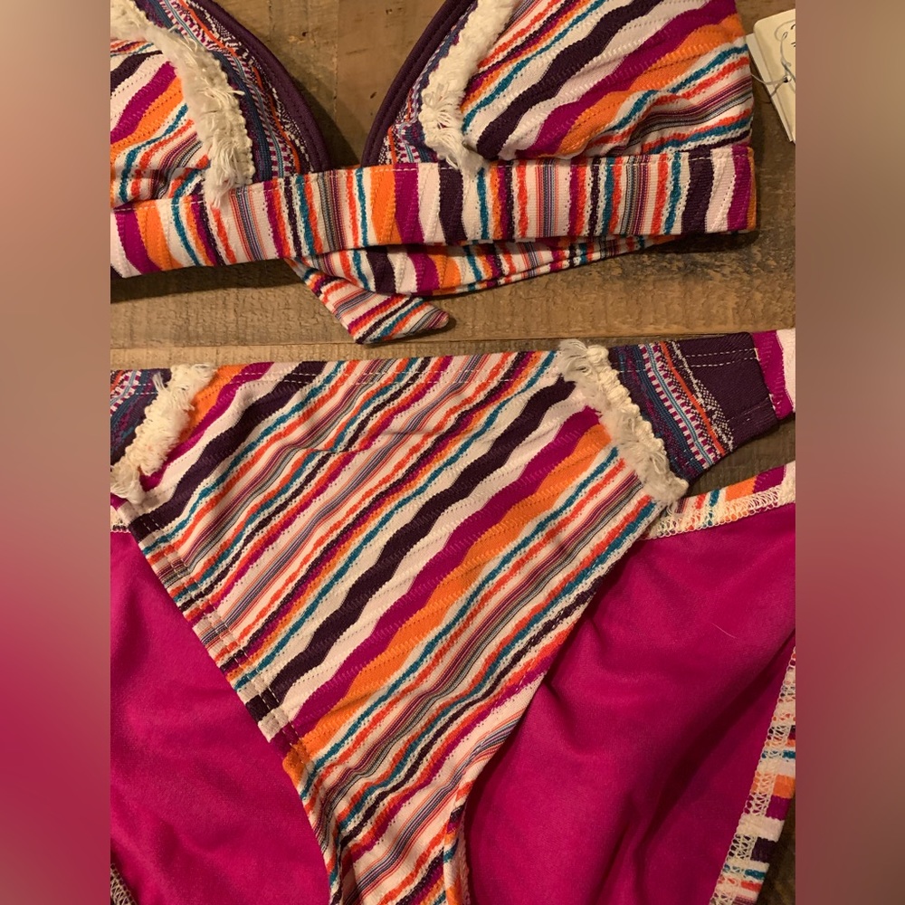 NWT! Lucky Brand Mumbai tie hipster bikini/Size Small - Picture 6 of 9